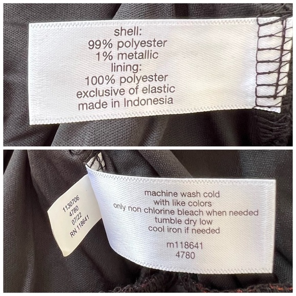 Lane Bryant Floral Metallic Threading Top Black Red Smocked Waist V-Neck NWT - Picture 10 of 13